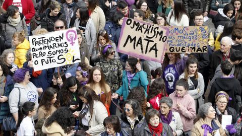 Actos del dia de la mujer en Monforte, en una imagen de archivo