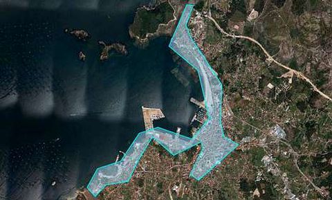 El mapa del ministerio situaba todo el litoral de Vilagarc�a en riesgo de inundaci�n. 