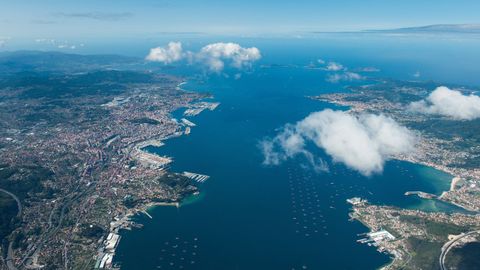 Vista a�rea de la r�a de Vigo.