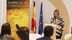La alcaldesa de Vimianzo, M�nica Rodr�guez, durante su presentaci�n en Fitur