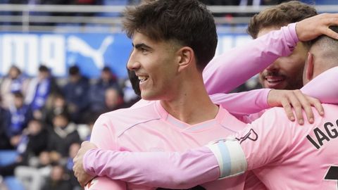Javi Rodrguez, durante la celebracin del gol de Iago Aspas en el Alavs-Celta.