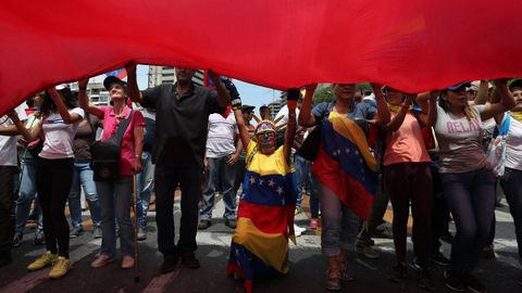 Manifestantes en las calles de Venezuela