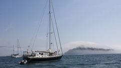 Niebla entrando en la r�a de Pontevedra un d�a de esta semana