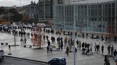 Colas en Expocoru�a para la tercera dosis de la vacuna contra el covid-19