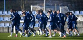 Los jugadores del Real Oviedo en El Requex�n