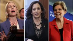 Kirsten Gillibrand, Kamala Harris y Elizabeth Warren