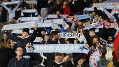 Aficionados del Celta, durante el duelo ante el Lyon.
