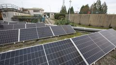 Instalaciones solares de la mancomunidad de Arousa para producir la energ�a que consume el servicio de aguas.