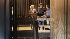 El concejal de Cultura de Pontevedra, Demetrio G�mez (BNG), visit� este jueves las obras de la tramoya del Teatro Principal