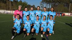 El once titular de la EFM Concello de Boiro en el partido de liga disputado el pasado domingo.