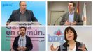 De arriba a abajo y de izquierda a derecha, Miguel Tellado, secretario xeral del PPdeG; Gonzalo Caballero, lder del PSdeG y candidato a la Xunta; Antn Gmez-Reino, candidato a la Xunta por Galicia en Comn; y Ana Pontn, portavoz nacional del BNG y candidata 