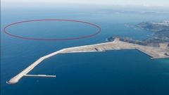 Superficie en la que estaba prevista la plataforma experimental de e�lica marina, en las inmediaciones del puerto exterior de punta Langosteira
