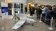 Uno de los drones gallegos que se expusieron durante la presentaci�n en A Coru�a del proyecto Airus para la gesti�n del tr�fico a�reo de estos dispositivos
