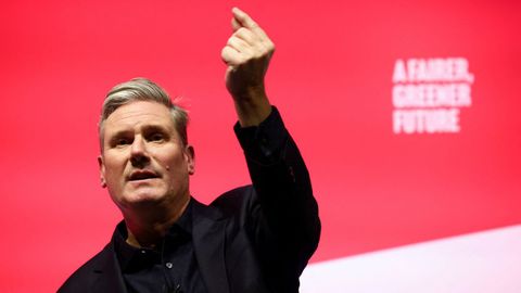 El l�der laborista Keir Starmer en el congreso anual del su partido en Liverpool.