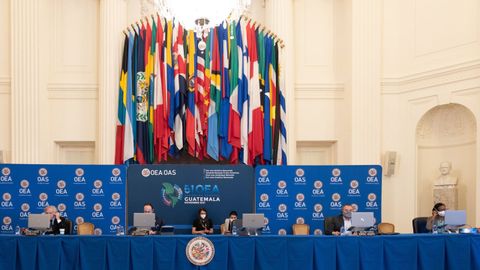 Sesin inaugural de la 51 Asamblea General de la Organizacin de Estados Americanos (OEA).