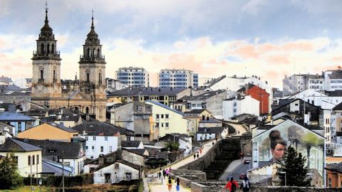 A Muralla de Lugo, integrada na paisaxe da cidade