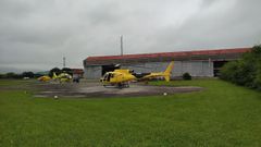 Helicoptero asturias, emergencia, sepa,.Helicóptero en La Morgal.