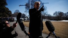 Trump, este viernes, en los jardines de la Casa Blanca