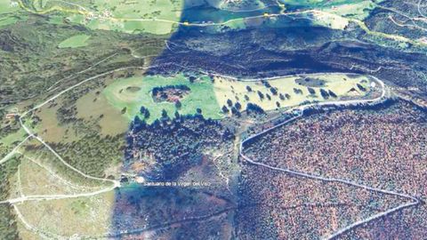 Imagen de sat�lite del monte de El Viso, en Salas