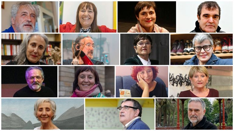Manuel Rivas. Menchu Lamas, Patricia Lorenzo, Leiro, Chus Pato, Bieito Romero, Margarita Ledo, Elena Ferro, Morris, Uxía Senlle, Ana Romaní, Soledad Penalta, Mabel Rivera, Xosé Manuel Pereiro e Miguelanxo Prado.