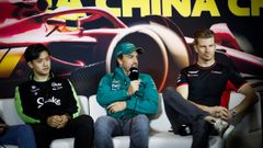 Fernando Alonso.Fernando Alonso, piloto de Aston Martin en rueda de prensa