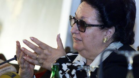 Monserrat Caball durante la presentacin del Festival Internacional de Msica de Galicia del 2002 en Santiago de Compostela