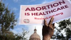 Un manifestante frente a la sede del Capitolio de Texas