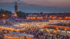 Una vista de los mercados de las calles de la ciudad de Marrakech.