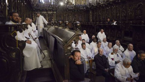 Sacerdotes en la fiesta de San Juan de vila, en la Catedral de Lugo
