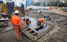Trabajos de construcci�n del colector en el Cant�n de Molins, en una foto de archivo.