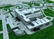 Recreaci�n del aspecto que tendr� el CHUO tras la construcci�n del nuevo edificio de hospitalizaci�n.