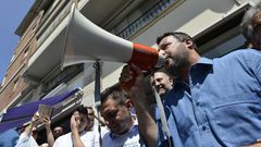 Matteo Salvini  participa este mi�rcoles en un acto electoral en Ascoli Piceno