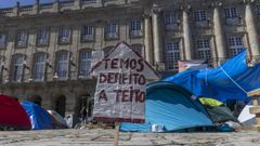 Crece la acampada en el Obradoiro