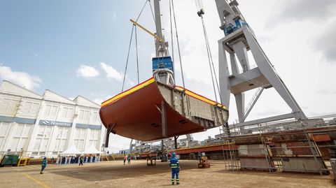 Ceremonia de puesta de quilla de la fragata F-113 Men&eacute;ndez de Avil&eacute;s en Navantia Ferrol