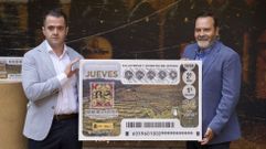 El delegado de Loter�as y el presidente de Ribeira Sacra, a la derecha, en la presentaci�n