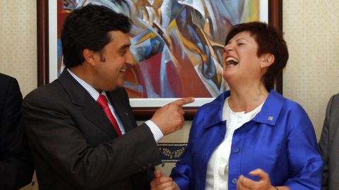 Jos Bernardo Silveira, con la entonces conselleira Roco Mosquera
