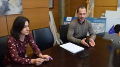 El alcalde de Siero, �ngel Garc�a Gonz�lez, y la concejala de Desarrollo y Promoci�n Econ�mica, Patrimonio, Servicios P�blicos Digitales, e Innovaci�n, Aida Nu�o Palacio.