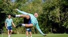 Hugo Rama, durante el entrenamiento en El Requexn