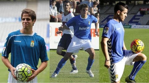 Herv�as, Pelayo y Josete en su estapa en el Real Oviedo