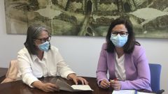 La alcaldesa de Betanzos (derecha) recibi� a la subdelegada del Gobierno, Pilar L�pez Rioboo