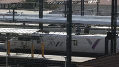 Tren AVE de las 11.15 horas en la estacin provisional de A Corua