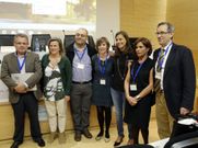 Los organizadores con los ponentes de la primera jornada. 