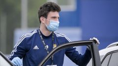 Borja S�nchez, a su llegada al entrenamiento en El Requex�n
