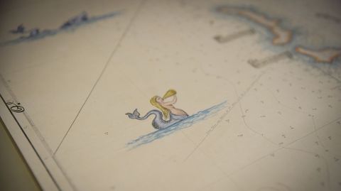 R�a de Vigo en una carta n�utica ilustrada por Urbano Lugr�s y adquirida por el Museo Mass� de Bueu