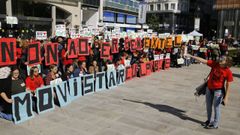 Imagen de una protesta de la plantilla cuando se anunciara un ERE
