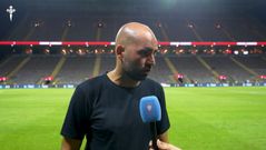 El entrenador del Celta, Claudio Gir�ldez, tras el primer amistoso de pretemporada de su equipo, ante el Braga.
