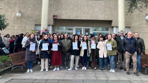 La concentracin tuvo lugar a las puertas del centro mdico de O Barco.