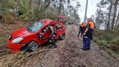 Accidente de coche con un muerto en Comboa, Soutomaior