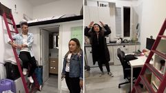 El usuario de TikTok�@davidporloscodos triunfa con v�deos de las reacciones de sus amigos al conocer el minipiso en el que reside en Madrid