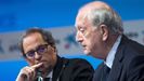 Torra junto al presidente del C�rculo de Econom�a, Juan Jos� Bruguera, este jueves en Sitges